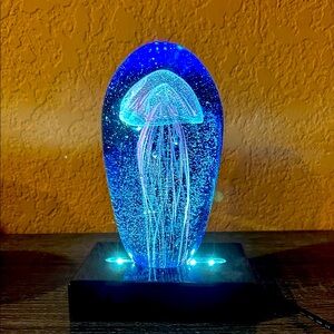 Blue Jellyfish Glass Sculpture